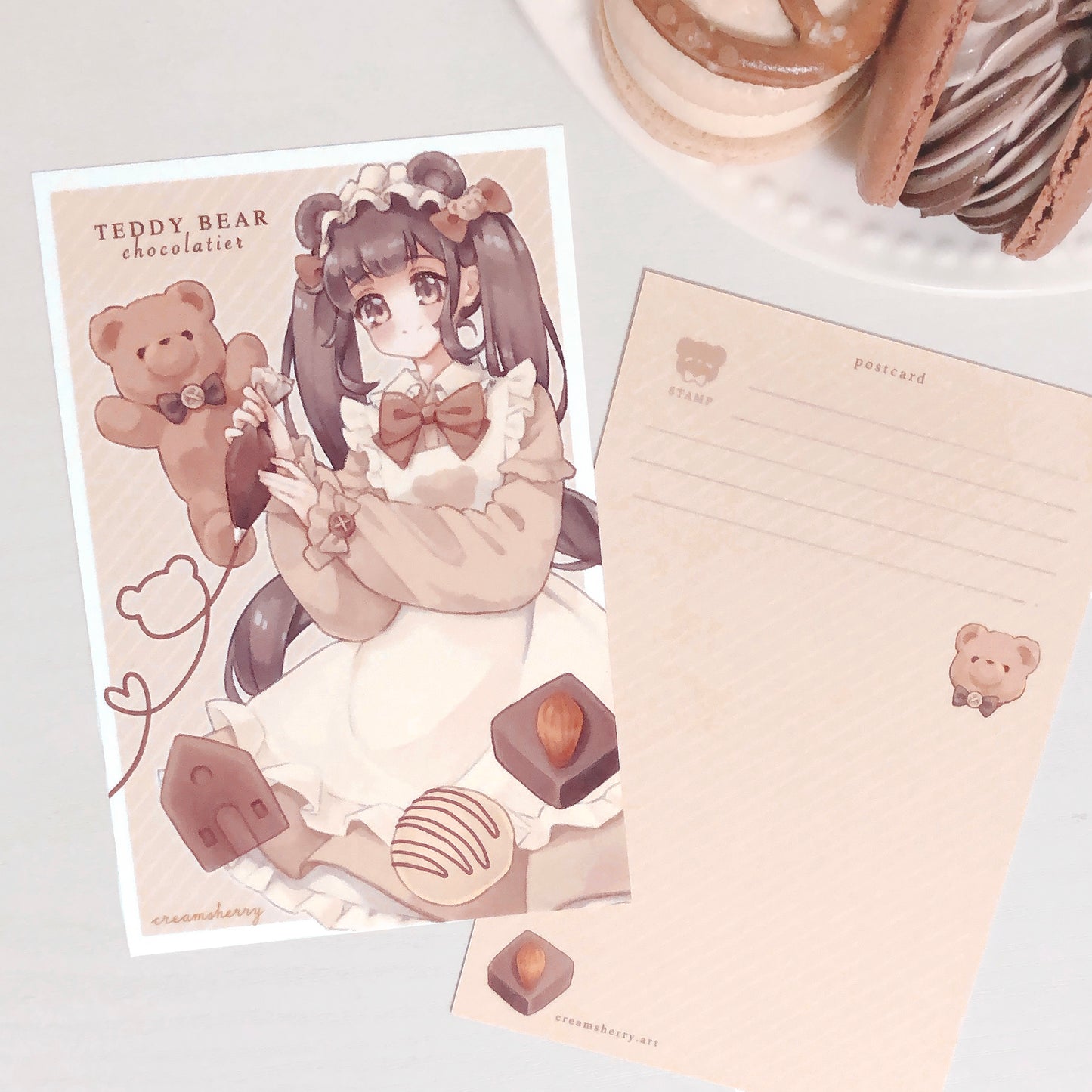 teddy bear chocolatier postcard