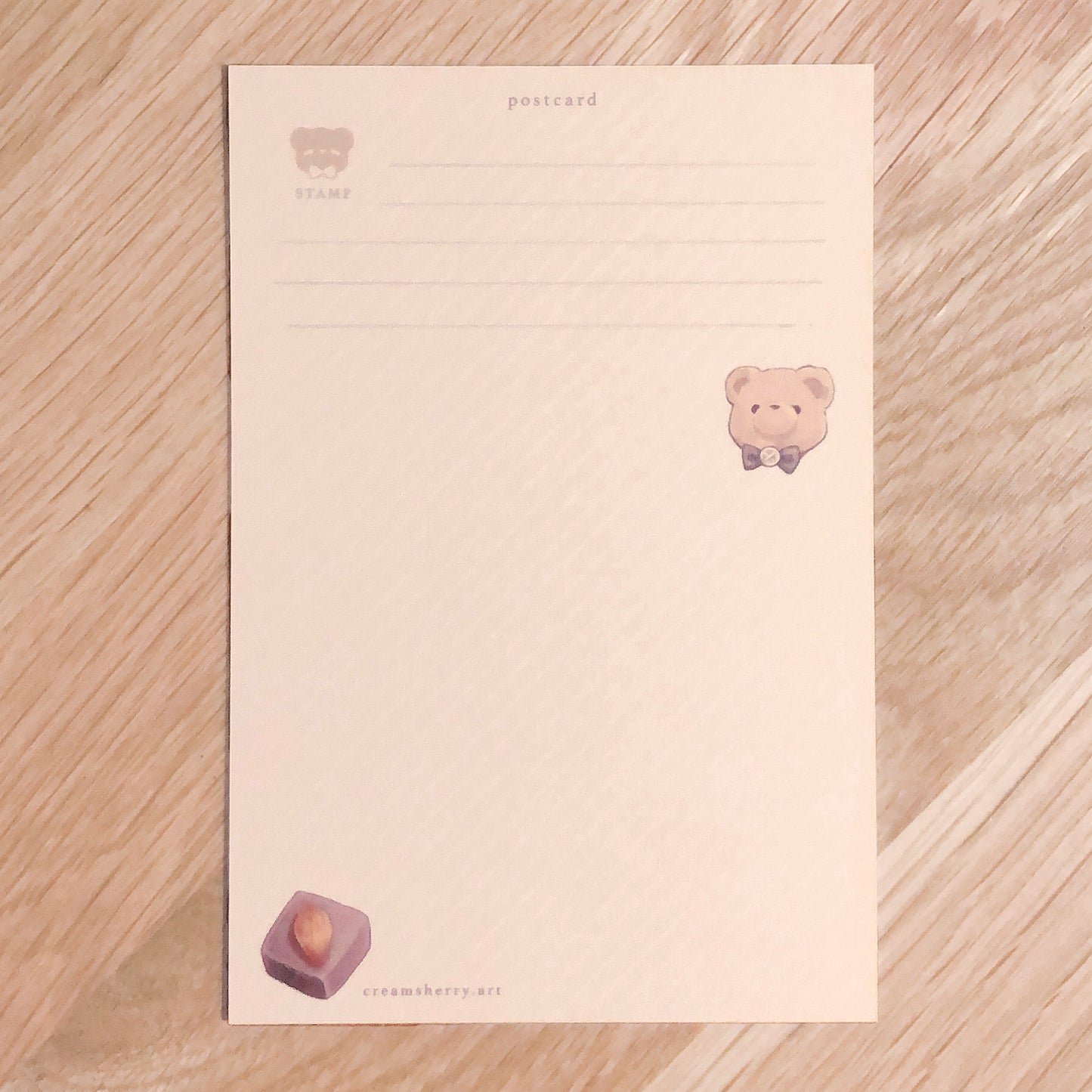 teddy bear chocolatier postcard