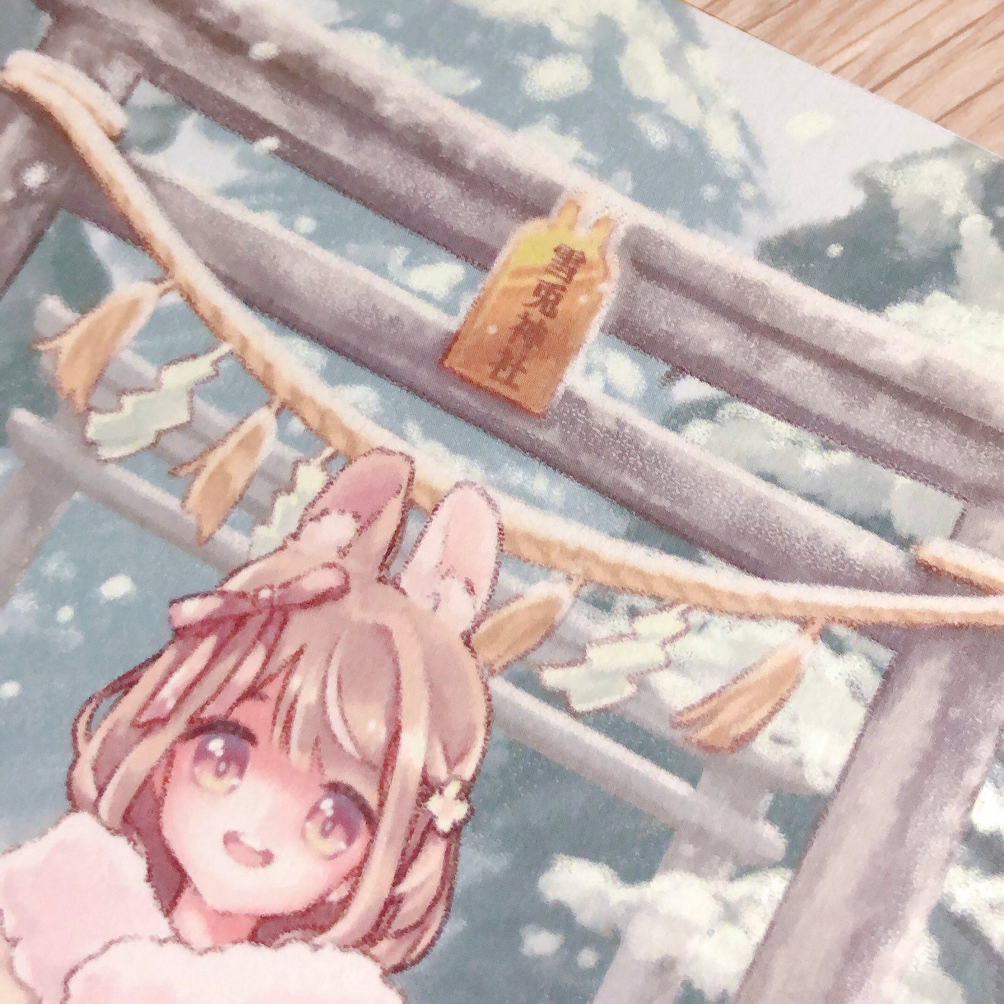 snow bunny shrine postcard & sticker