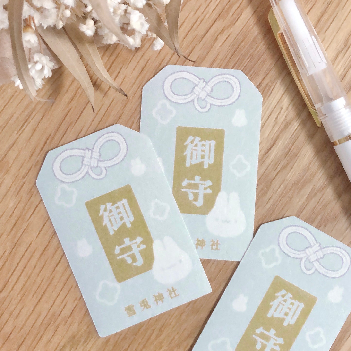 snow bunny shrine postcard & sticker