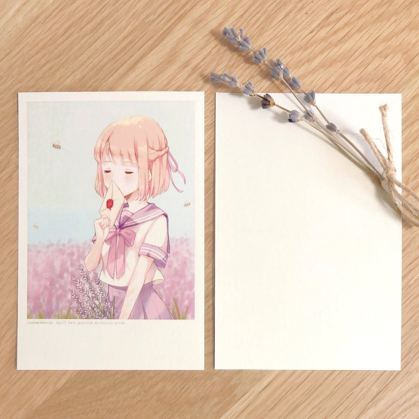 lavender girl print & sticker