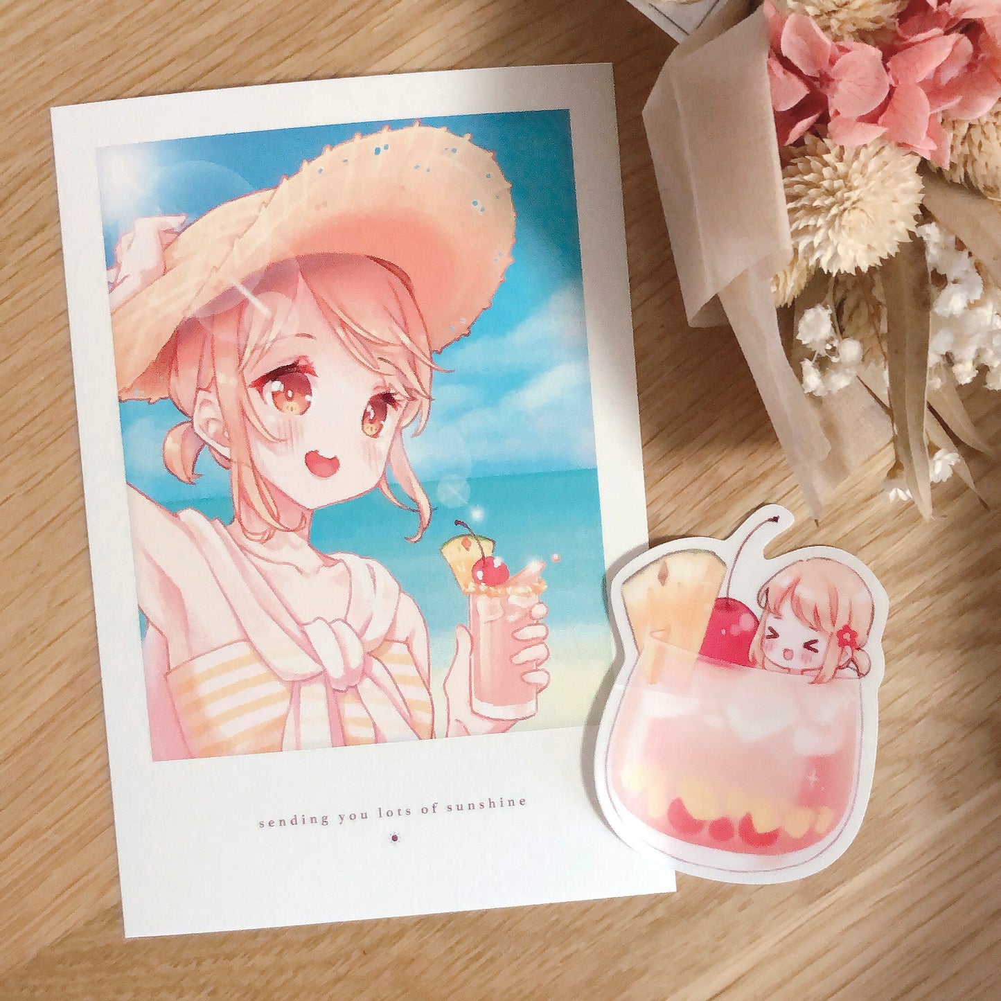summer drink print & sticker