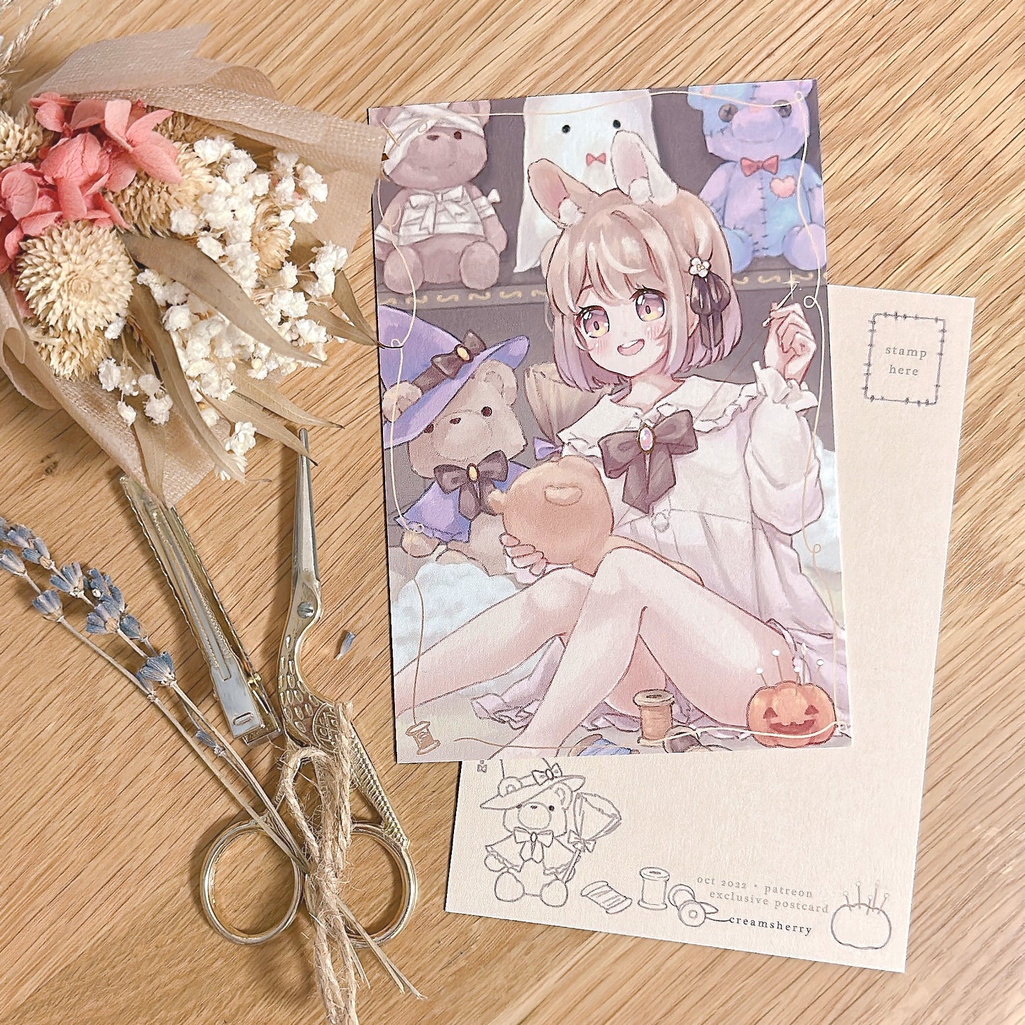 halloween bears postcard