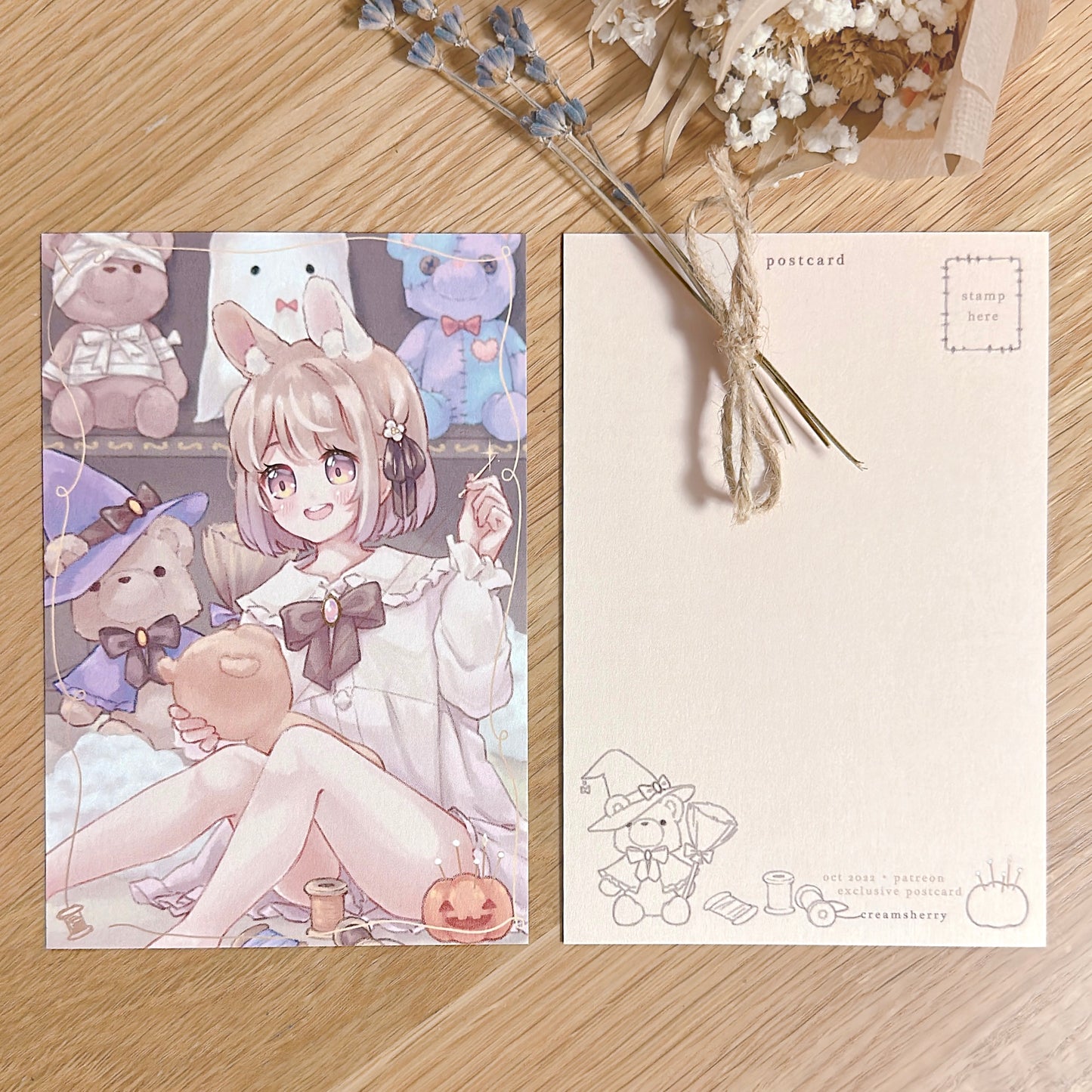 halloween bears postcard