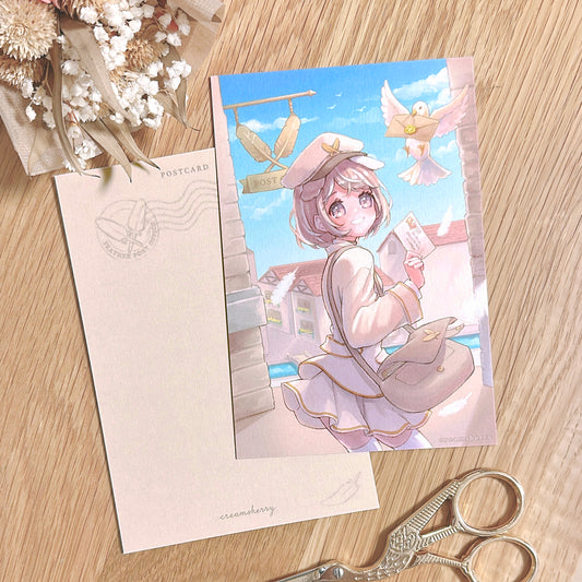 feather post office postcard