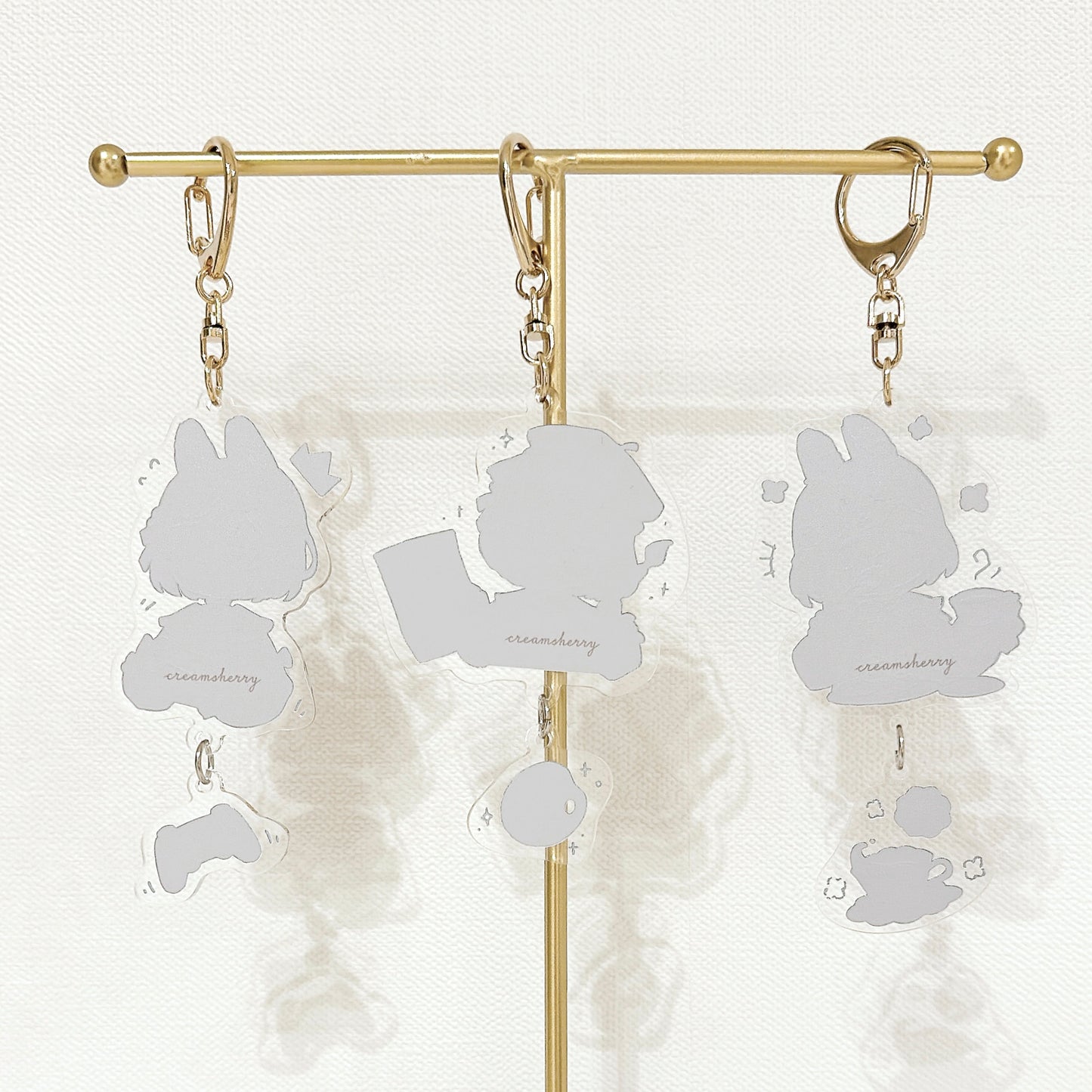 two-piece stream keychains