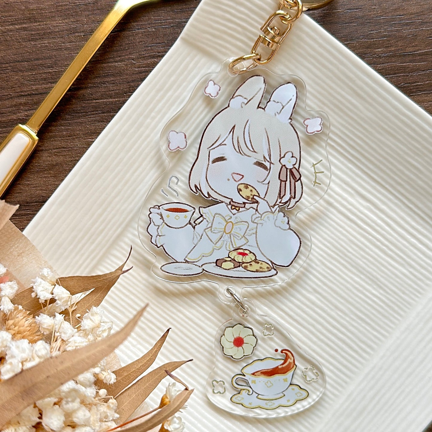 two-piece stream keychains