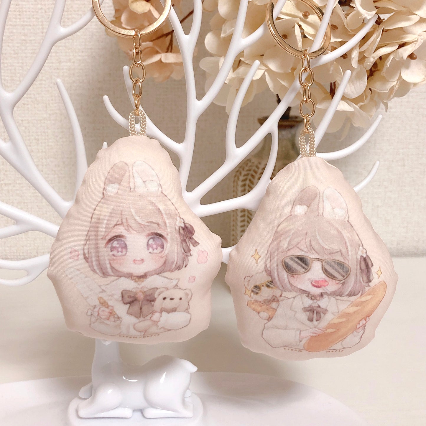 creamsherry plush keychain