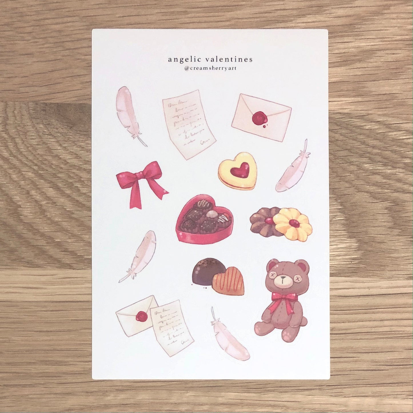 angelic valentines sticker sheet