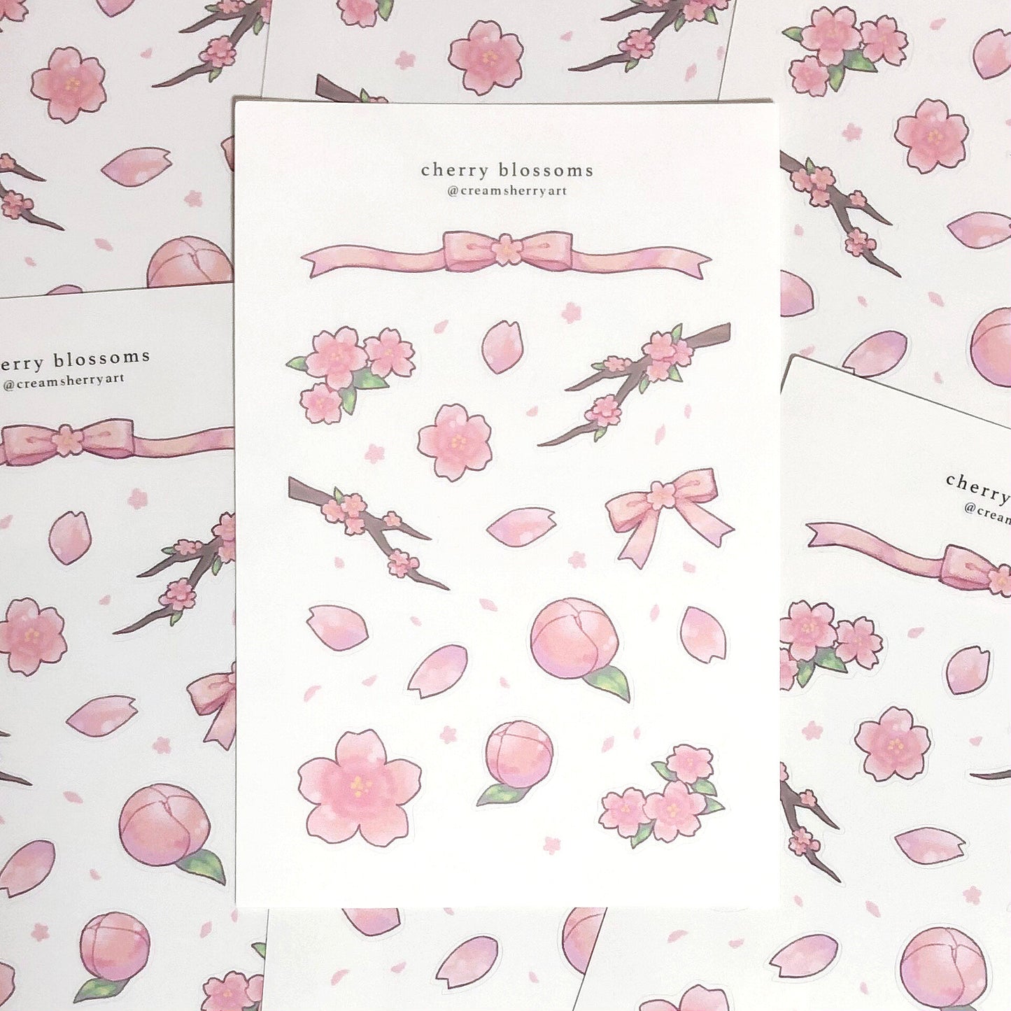 cherry blossom sticker sheet