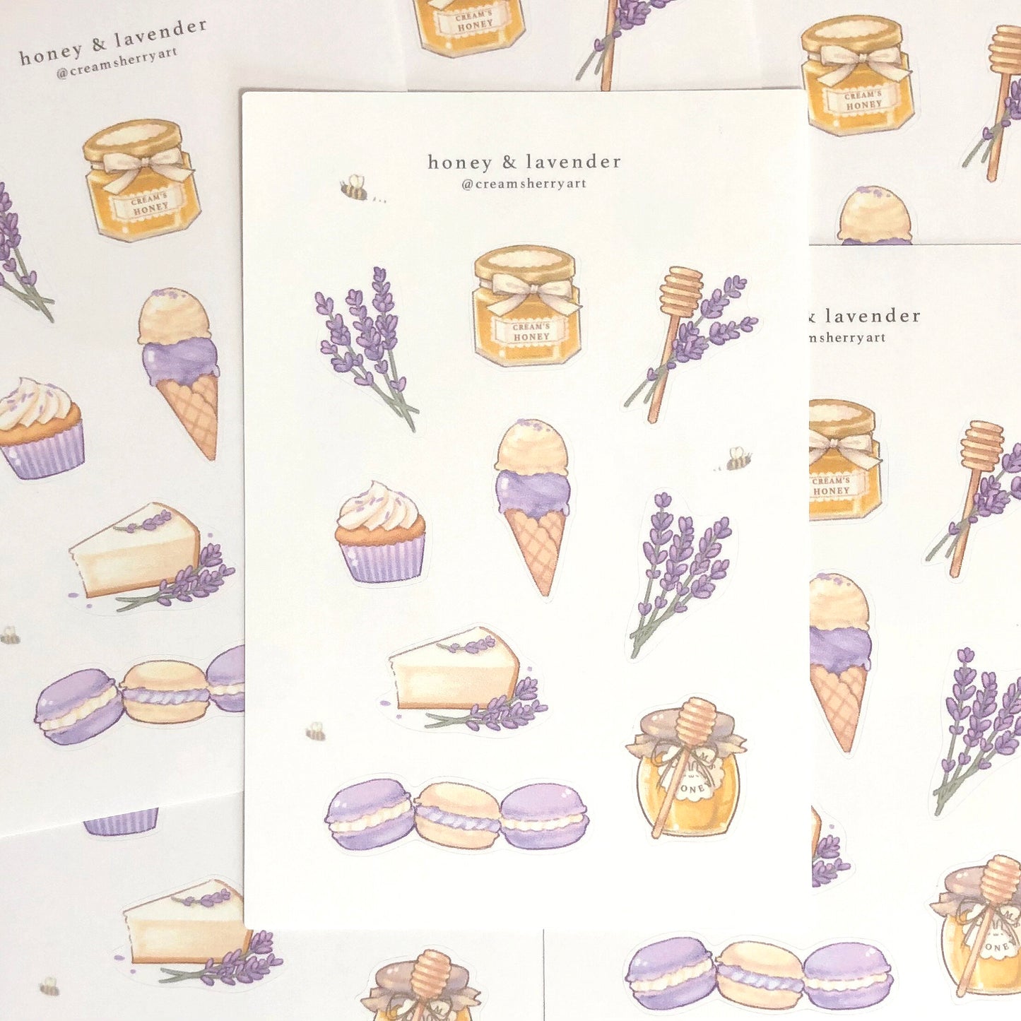 honey & lavender sticker sheet