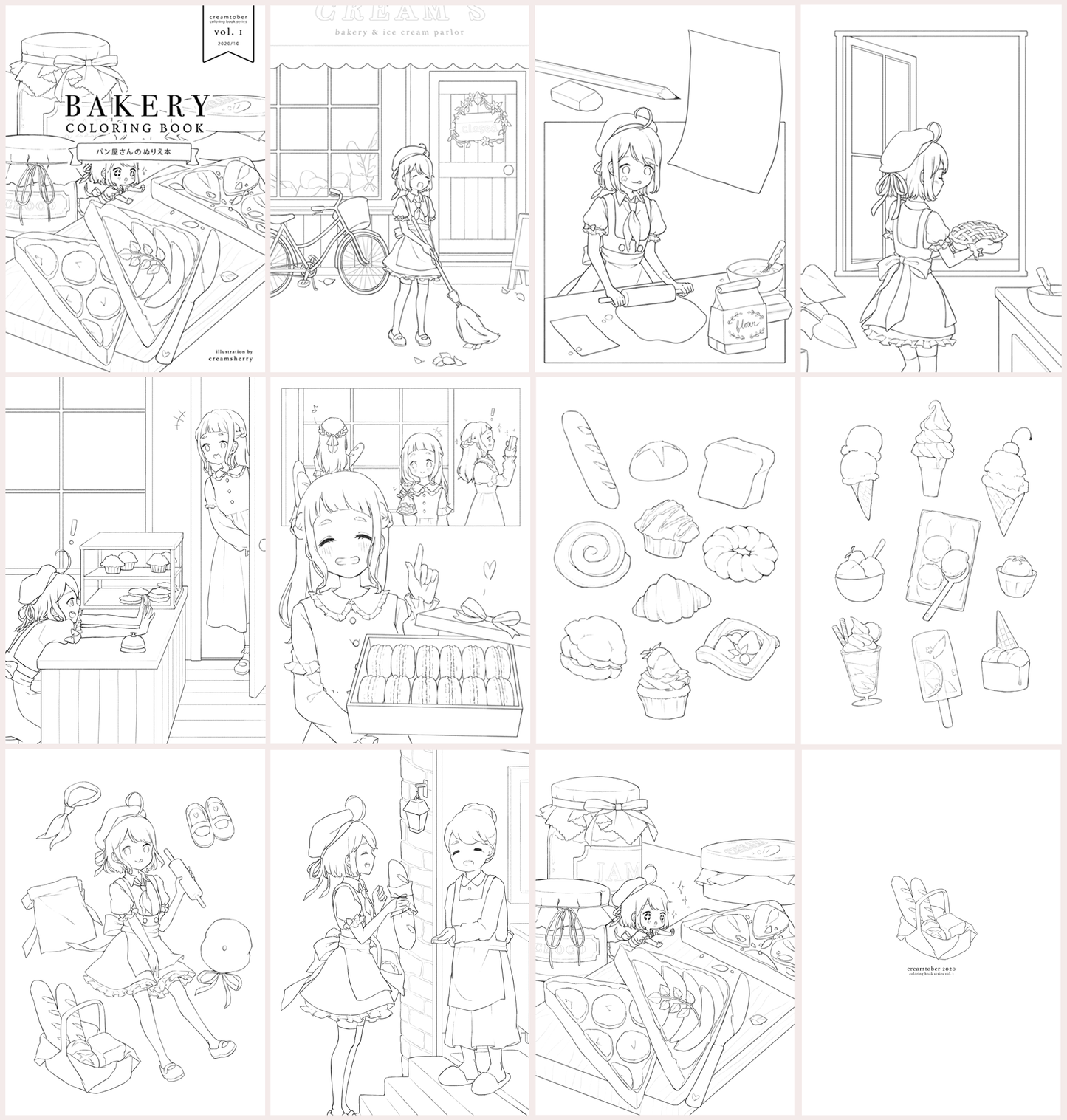 creamtober coloring books