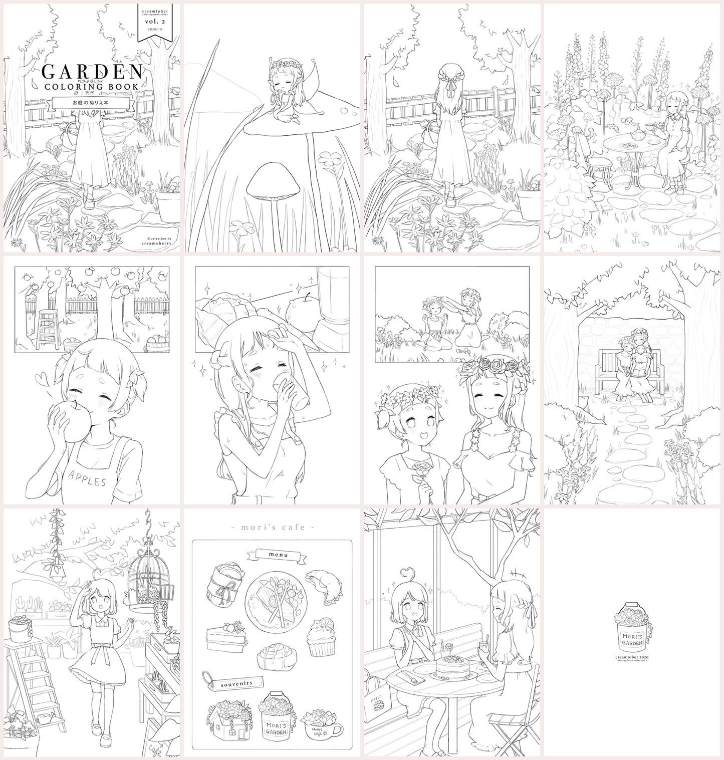 creamtober coloring books