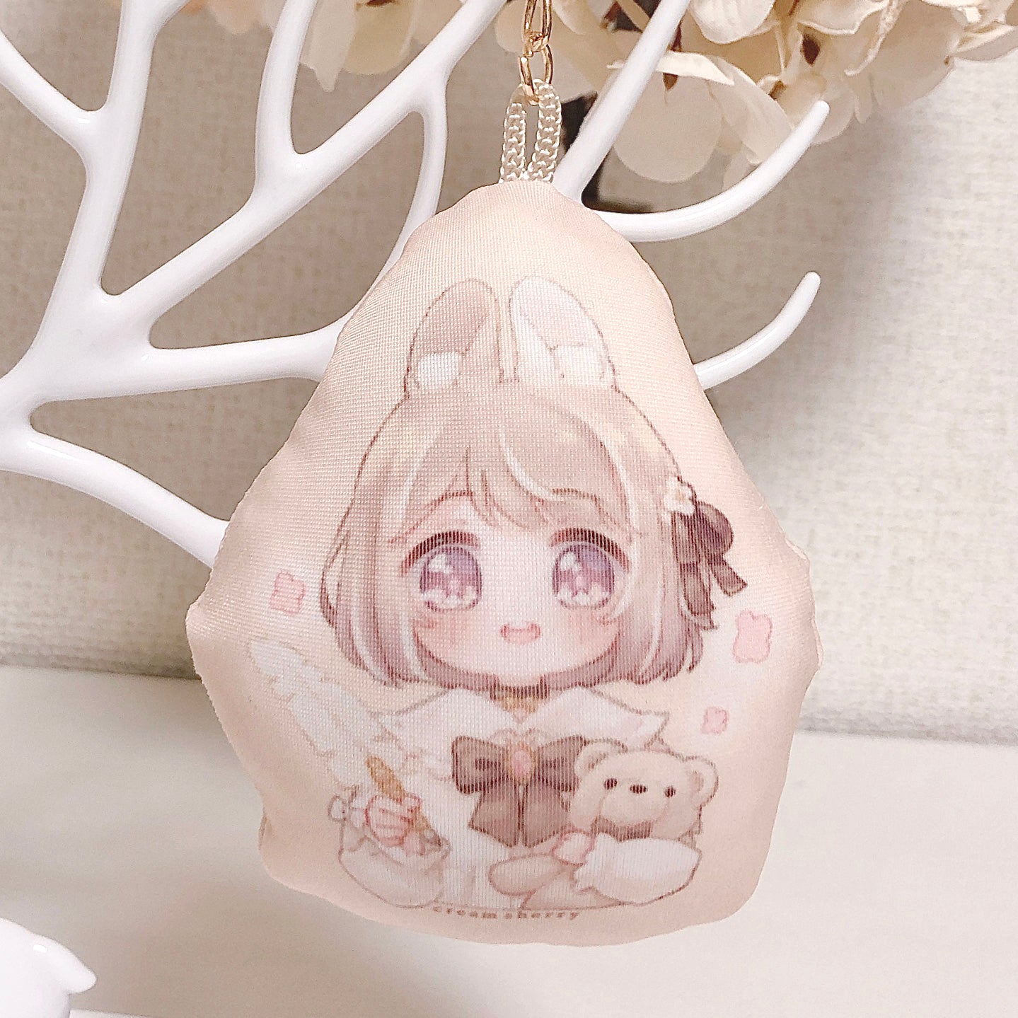 creamsherry plush keychain