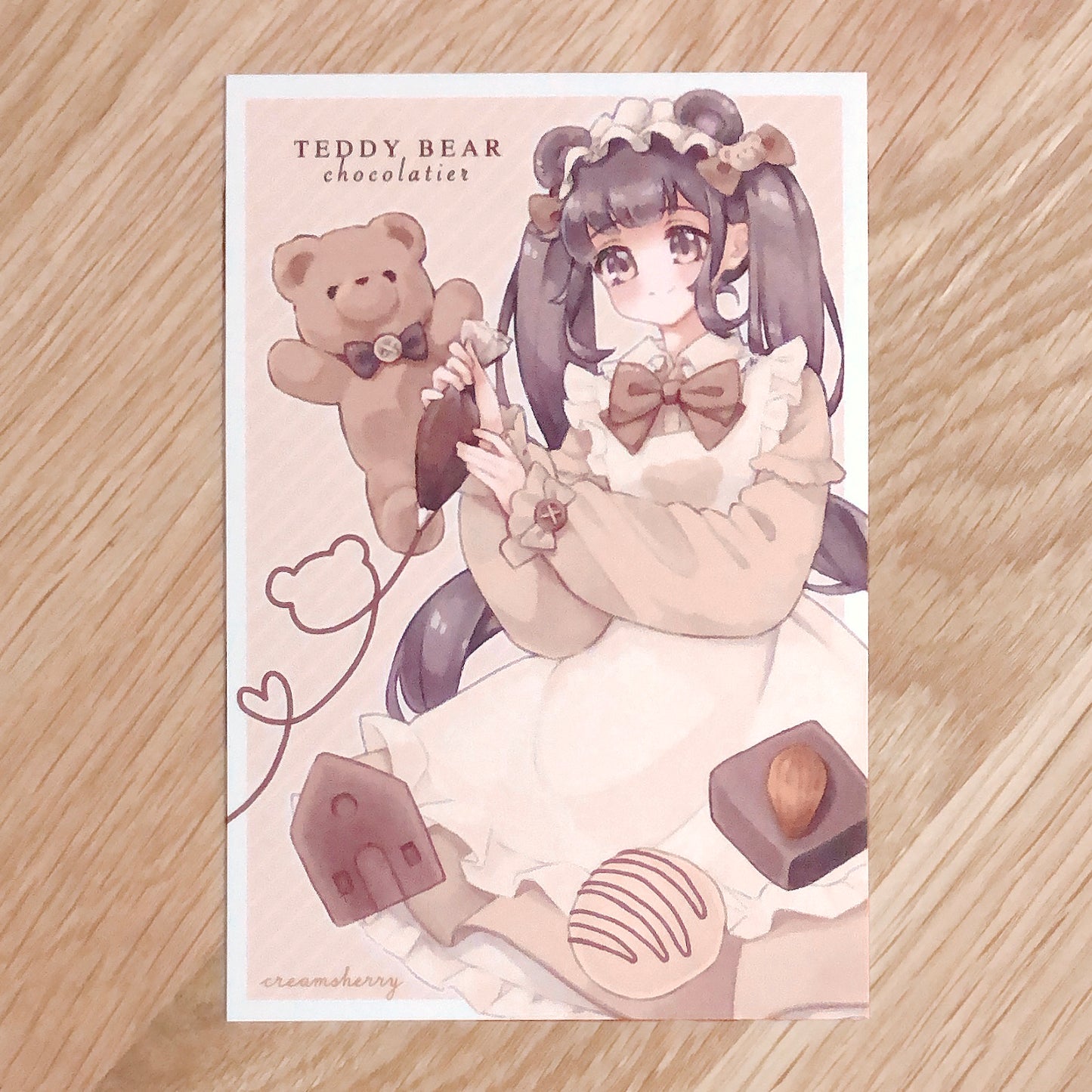 teddy bear chocolatier postcard