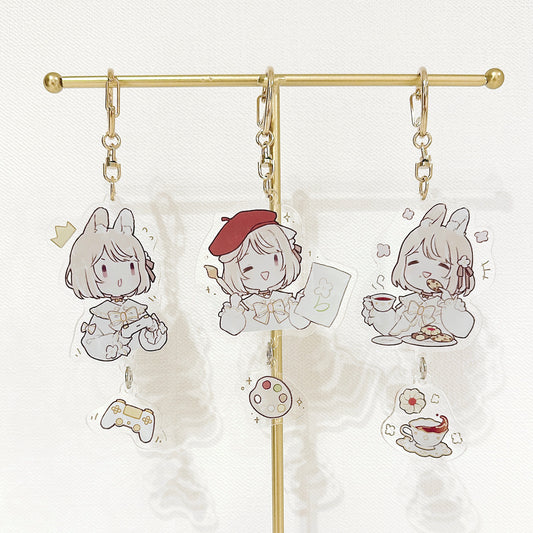 two-piece stream keychains