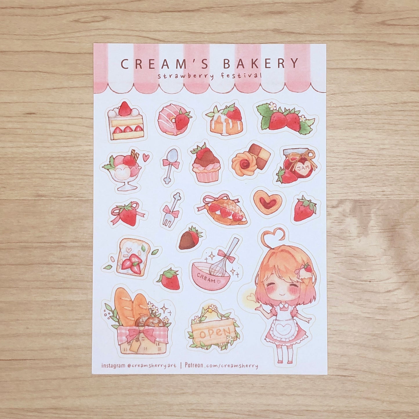 strawberry festival sticker sheet