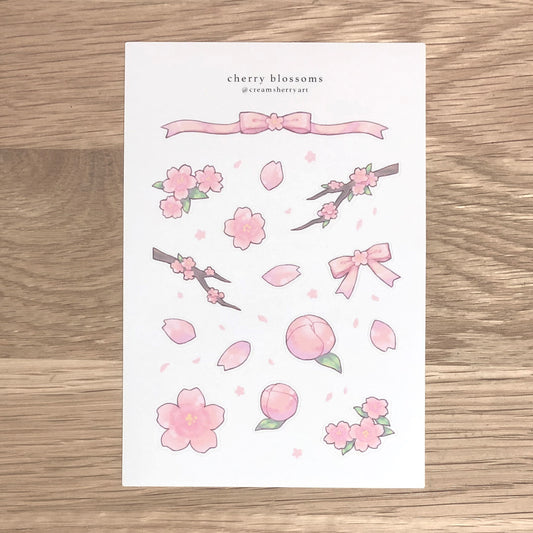 cherry blossom sticker sheet