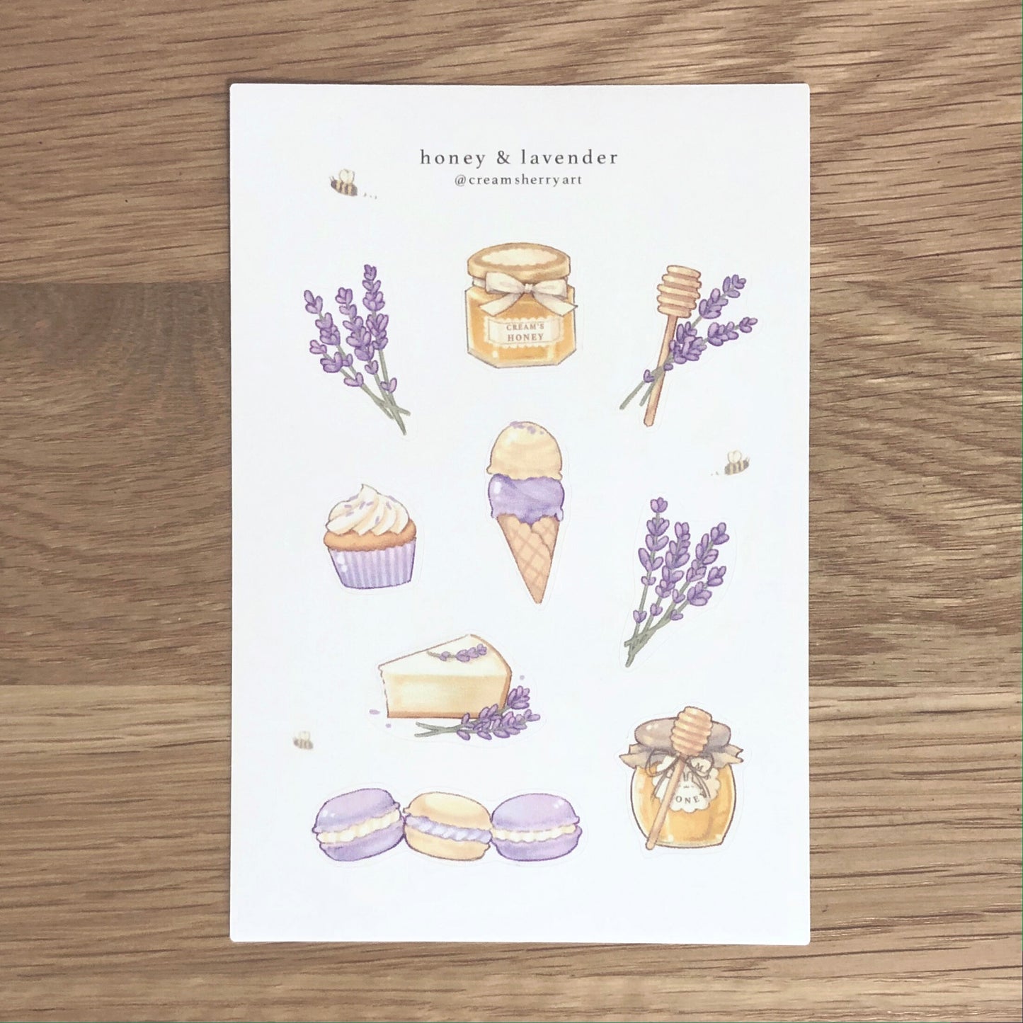 honey & lavender sticker sheet
