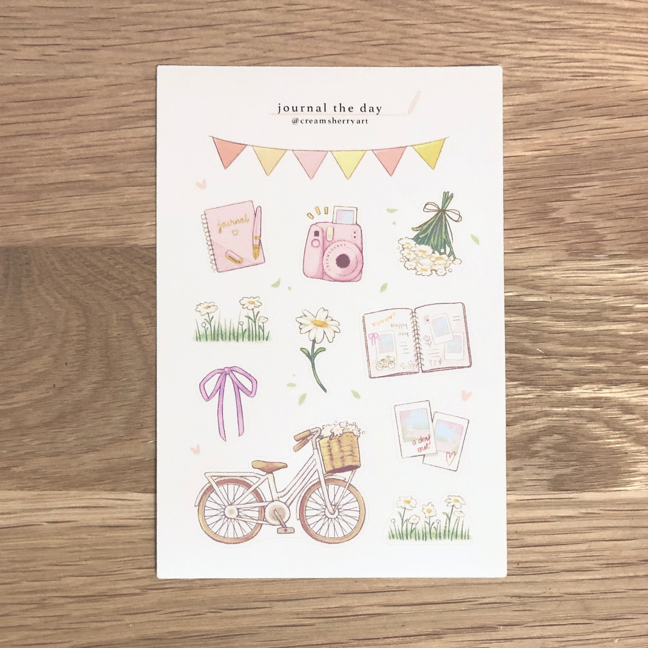 journal the day sticker sheet – creamsherry online shop