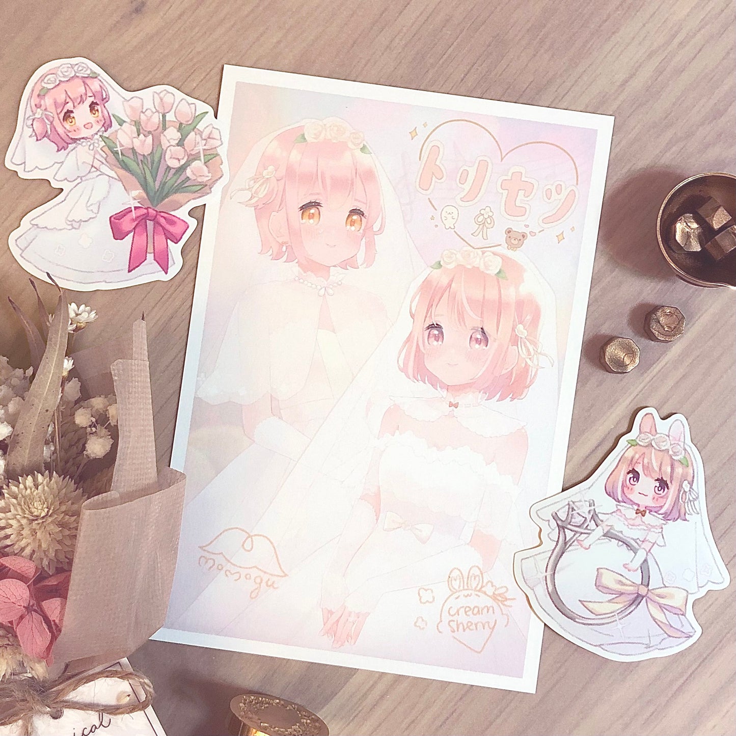 momo & sherry bride sticker set